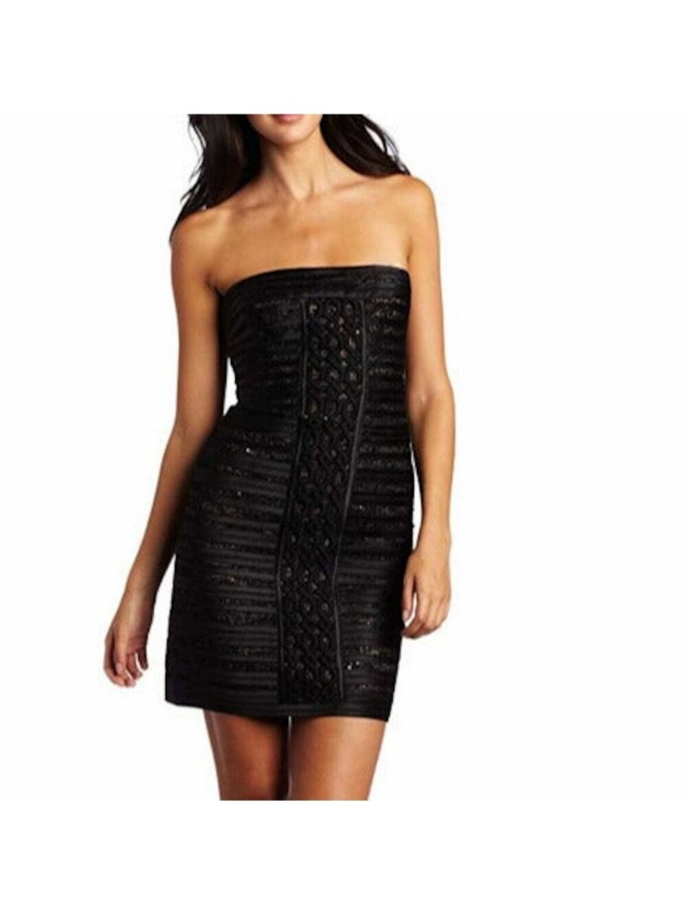 *NEW* BCBGMAXAZRIA BCBG Moore Dress Black Strapless Cocktail Christmas Sexy Mini